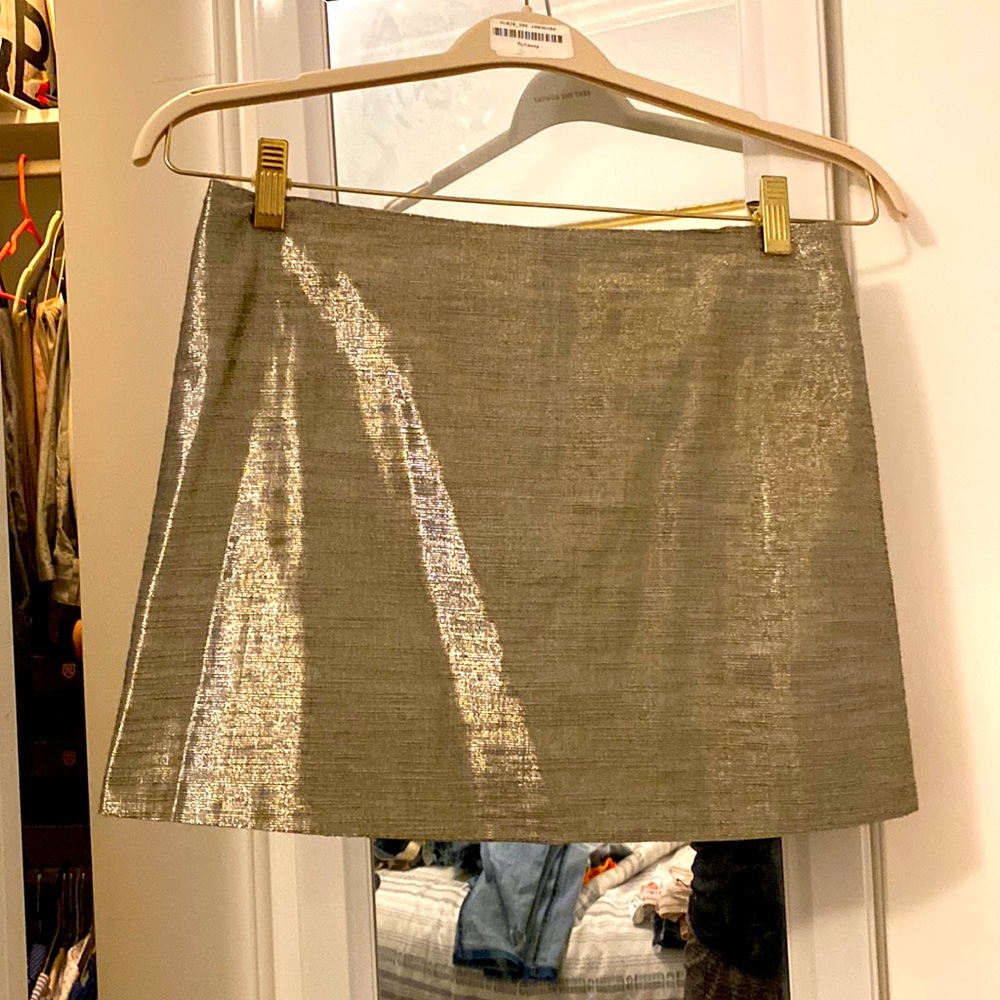 Alice and Olivia Gold Miniskirt